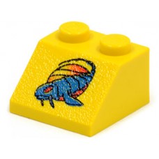Part 3039px12 Yellow Slope 45 2 x 2 with SW Blue Segmented Fish Pattern